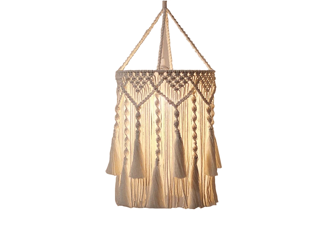 Abajur Mingsu Em Estilo Nórdico, Trançado Corda De Algodão, Para Pendurar Na Parede. Decoração Sala Estar.-aquaforge