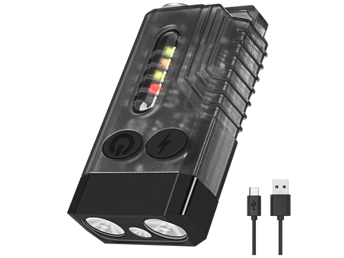 Tocha Pequena e Poderosa Led Super Brilhante 1000 Lúmens Mini Edc Recarregável Usb C-14 Modos Lanterna de Bolso Ipx4 Preta Bisbisous VIGA EUROPE