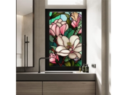 1 Rolo Película De Privacidade Para Janelas Com Estampa Floral Retrô Colorida Slowmoose (60 X 100 Cm)