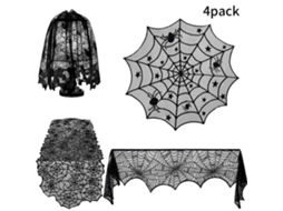 4pcs Toalha de Mesa Halloween Teia de Aranha S/MARCA