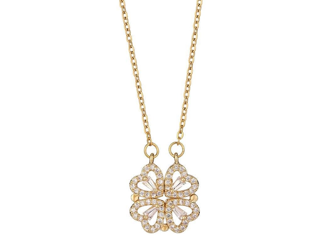 Colar Feminino, Pingente em Forma de Coração, Aço Inoxidável Folheado a Ouro. ZYBLSSBB