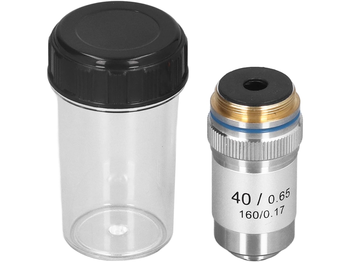 Objetiva Acromática De 40x Para Microscópio, Lente De Latão Cromado
