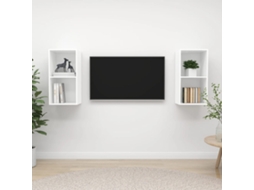 Vidaxl Armários De Parede Para Tv 2 Pcs Derivados De Madeira Branco