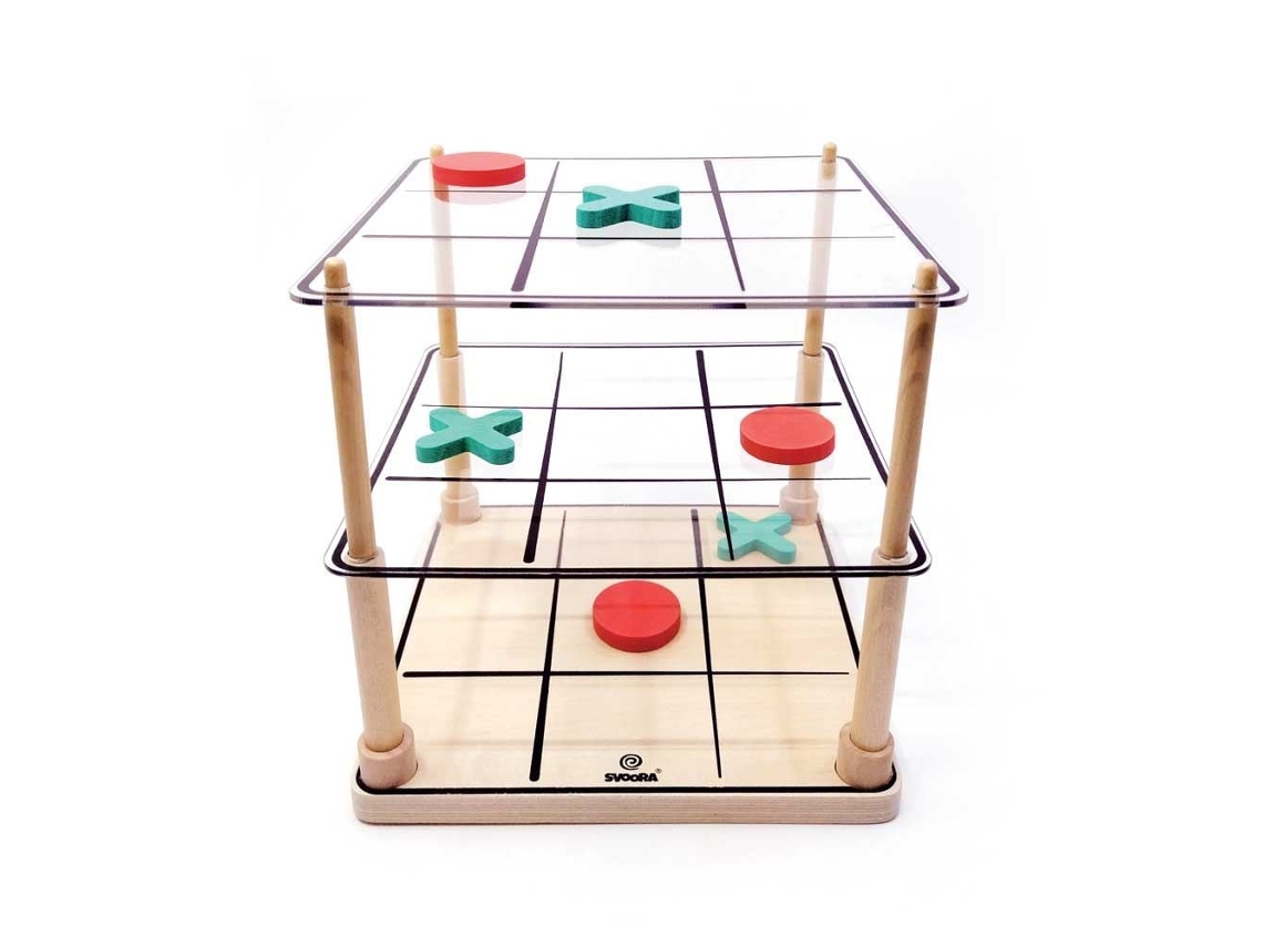 Jogo De Tabuleiro Educativo De Jogo Da Velha 3d Svoora, Em Papelão, Para Maiores De 6 Anos.