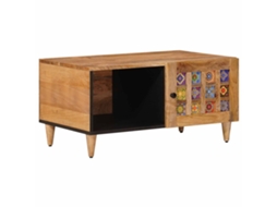 Vidaxl Mesa De Centro Natural 80 X 50 X 40 Cm Madeira De Manga Maciça