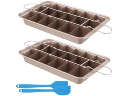 2 Pack Bakplata De Brownie - Prato Rectangular De Bolo Com 18 Furos E Distribuidor
