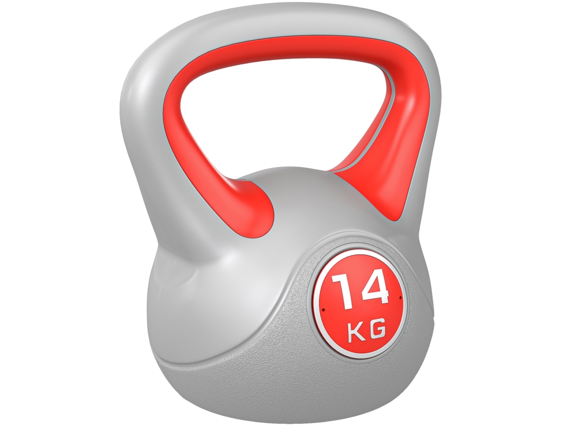 Kettlebell de 14kg, Peso Russo com Revestimento de Pu e Enchimento de Areia, Vermelho e Cinza BTFORUS