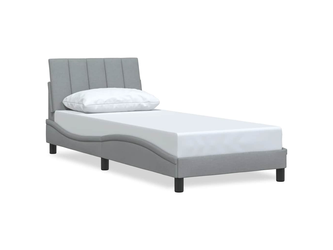 Estrutura de Cama sem Colchão Hanko 80x200 cm tecido cinzento claro MAISON EXCLUSIVE