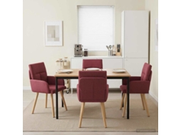 Vidaxl Cadeiras De Jantar 4 Unid. Tecido Vinho Vermelho
