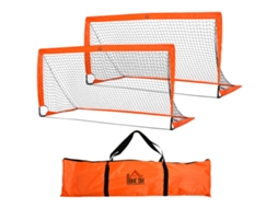 2 Mini traves Futebol Dobráveis Metal Oxford Laranja 183x90x90cm