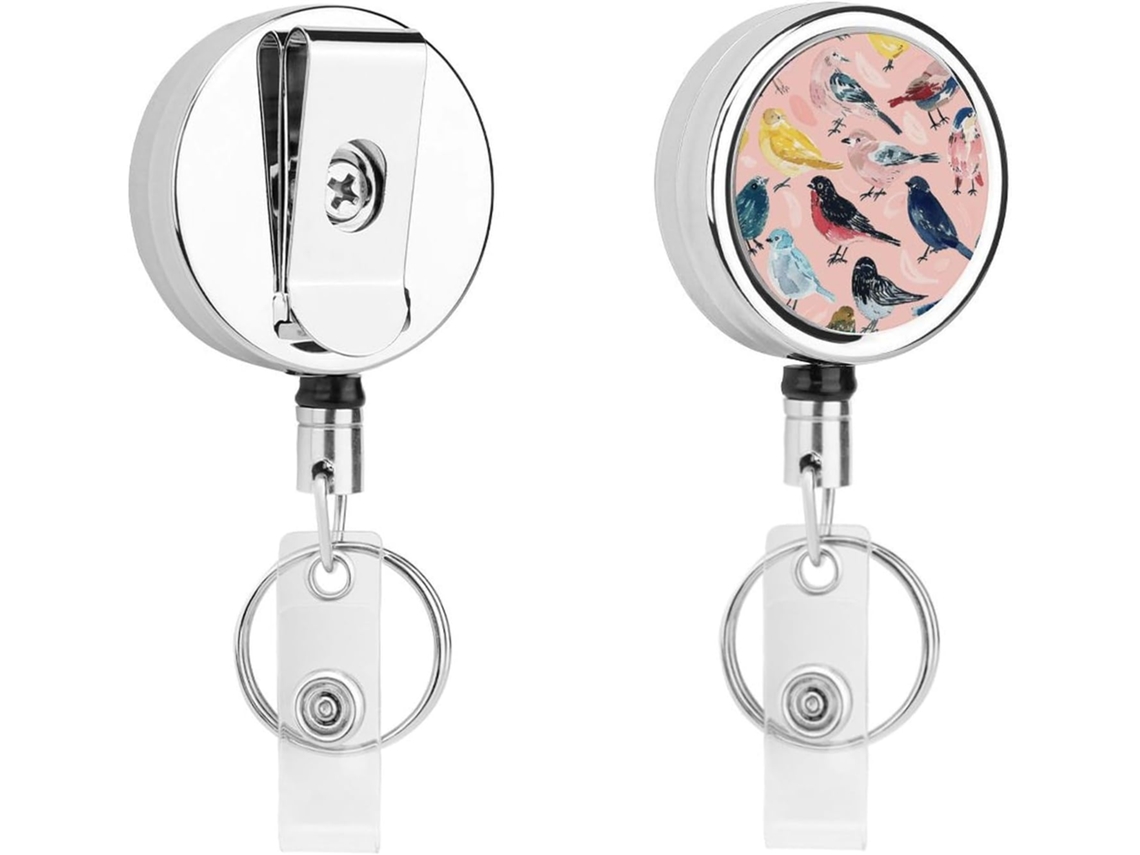 Suporte retrátil para cadeira de rodas com clipe flexível e carimbo para passageiro, ideal para enfermeiros e auxiliares de enfermagem.