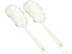 Conjunto Healeved Com 2 Escovas Esfoliantes Corporais Cabos Longos De Pe Branco, Escova De Banho Para Esfoliar A Pele
