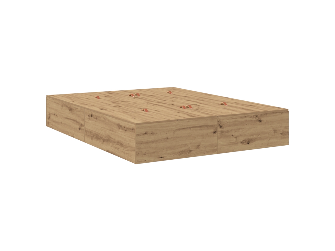 Estrado De Cama Carvalho Artesanal Vidaxl Castanho Derivados De Madeira (236.5x150x31.5 Cm)