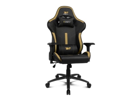 Cadeira Gaming DRIFT Dr350 Expert (Até 150 kg - Elevador a Gás Classe 4 - Preto e Dourado)