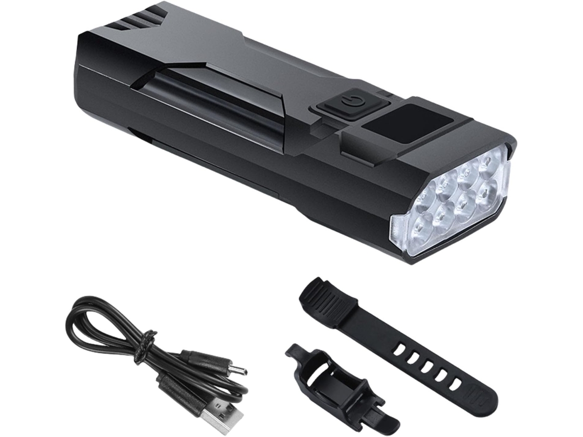 Farol Dianteiro Brilhante E Recarregável Para Bicicletas De Estrada,