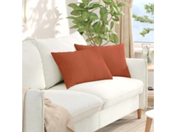Vidaxl Travesseiros De Sofá 2 Pcs Laranja Vermelho 60 X 40 Cm