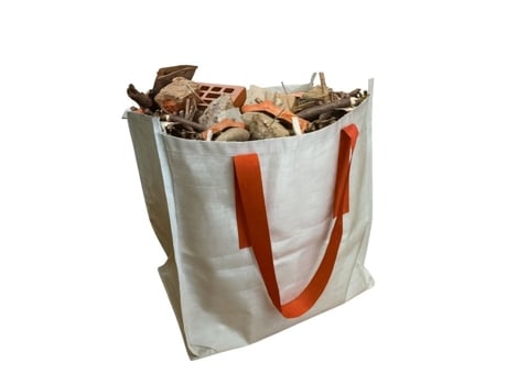 Pacote Com 2 Sacos Resistente Entulho 50 Kg Polipropileno Reutilizável Para Resíduos da Construção Civil Boxbrico