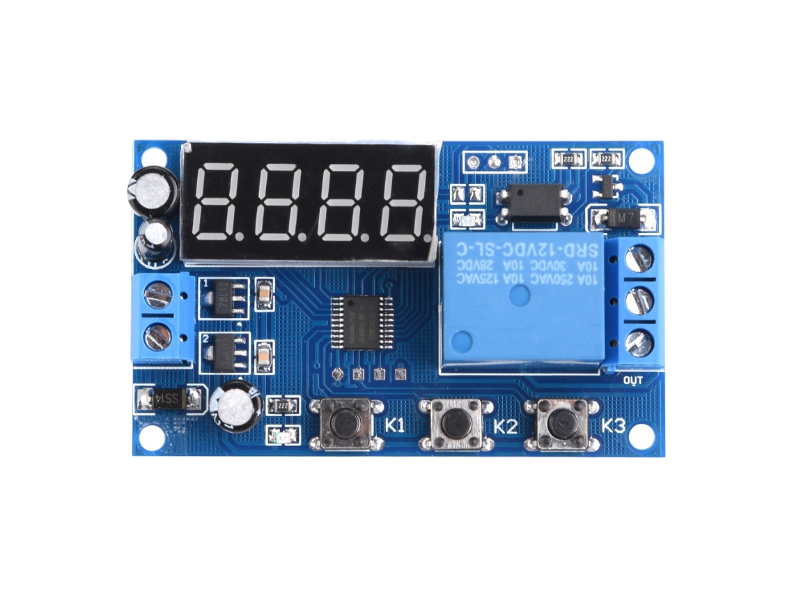Módulo de Relé de Temporizador Ajustável com Tela LED para Controle Automático 12v