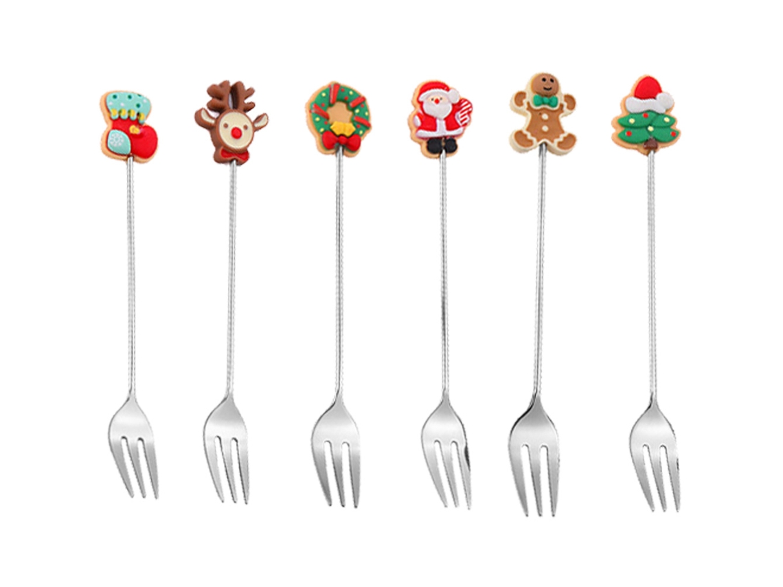 Colheres de Natal 6 Peças com Pingente para Decoração RNEMITERY