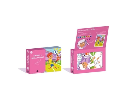 Kit De Lazer Criativo Desportos Areia Colorida 3 Quadros A4 10 Tubos De Areia A Partir Dos 4 Anos Babali