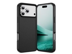 Capa Para Iphone 17 Pro Max - Textura De Fibra De Carbono Com Acabamento Em Tpu Acrílico