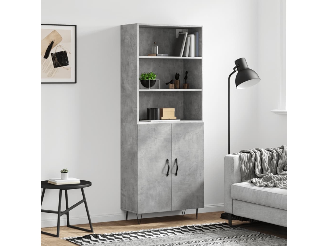 Armario alto 69,5x34x180 cm Derivados de madera Gris Cemento