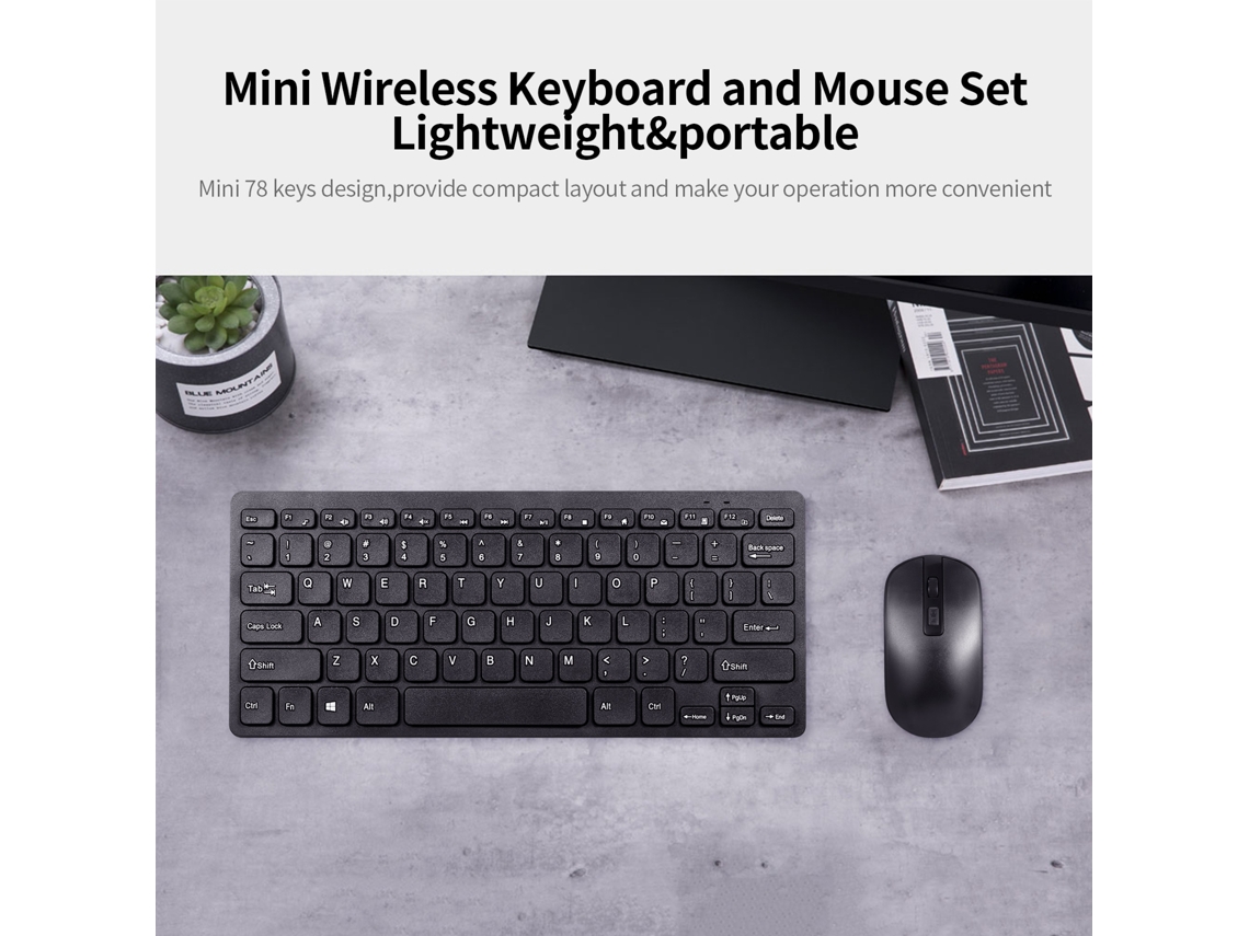 Km901 Combo De Teclado E Mouse Sem Fio 2.4g Mini Com 78 Teclas Conjunto Portátil Para Escritório
