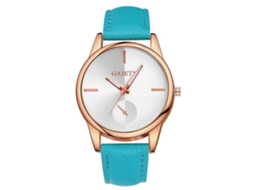 Reloj De Pulsera De Cuero Pu Gaiety Con Dial Redondo Analógico De Cuarzo (azul Cielo)