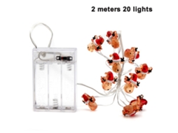 Decorações de Natal Luzes de Papai Noel Luzes de Corda de Natal Led Alimentadas Por Bateria para Jardim Decoração de Árvore de Natal