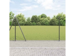 Vidaxl Cerca De Arame Soldado Com Base De Concreto 50 X 1,2 M Cinzento