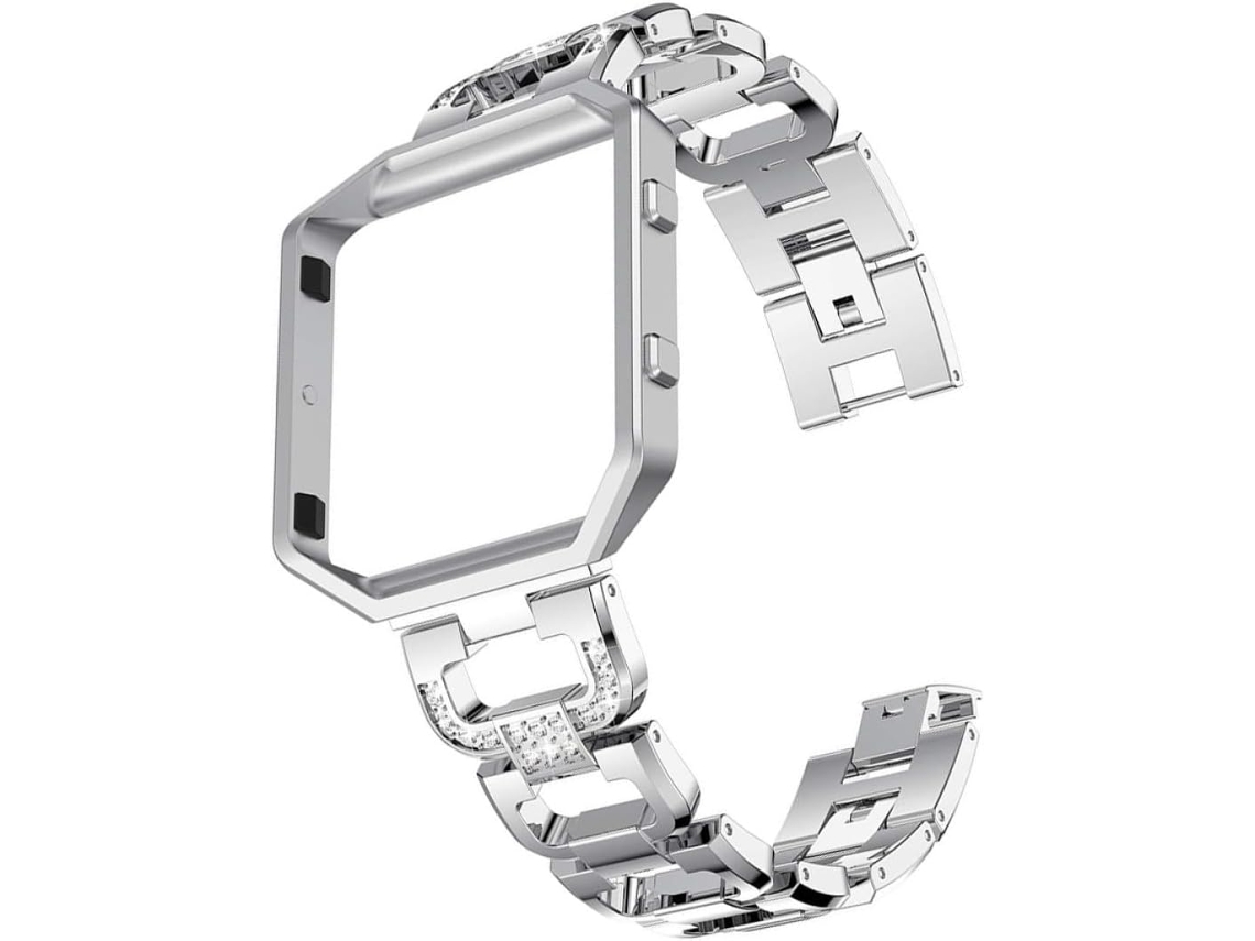 Pulseira De Relógio Em Formato D Com Strass E Moldura Para Rastreador