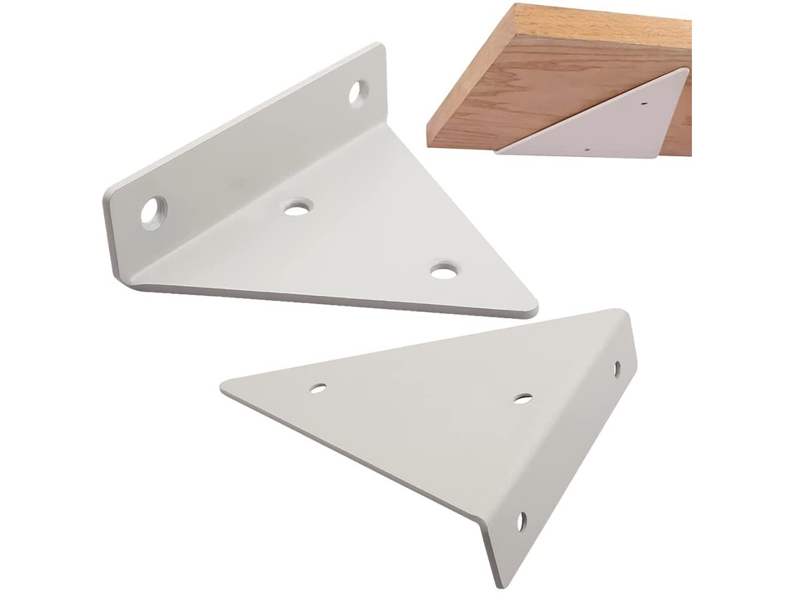 Suporte Triangular Para Prateleira, 2 Peças, Metal, Invisível, Para Parede, Branco