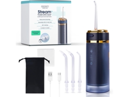 Irrigador Oral Flosser Stream Water, 3 Pontas Especiais, Pressão Ajustável, Remove Placa, Azul YWP