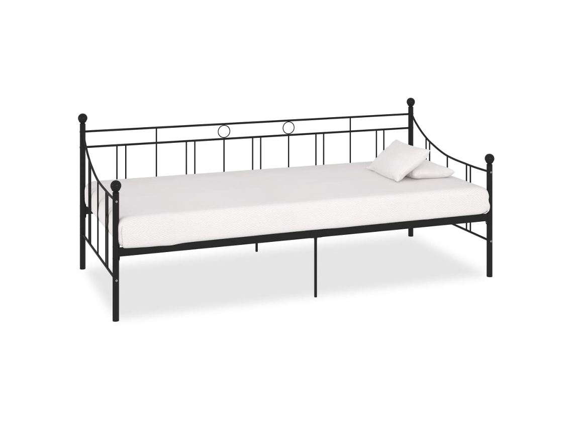Estructura de sofá cama de metal negro de 90 x 200 cm