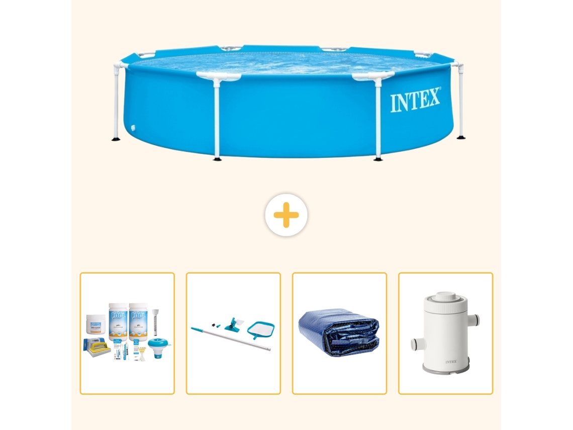 Intex Piscina Com Estrutura Redonda - 244x51 Cm - 5-peças S93