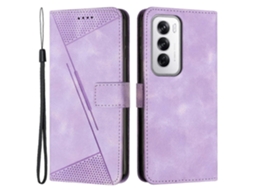 Capa Dobrável De Couro Com Padrão Triangular Para Oppo Reno12 5g (global)