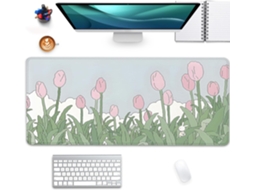 Mousepad Gamer Grande Folha Verde, Tapete De Mesa Com Desenho De Gato Fofo Brilvibera (400 X 800 X 2 Mm)