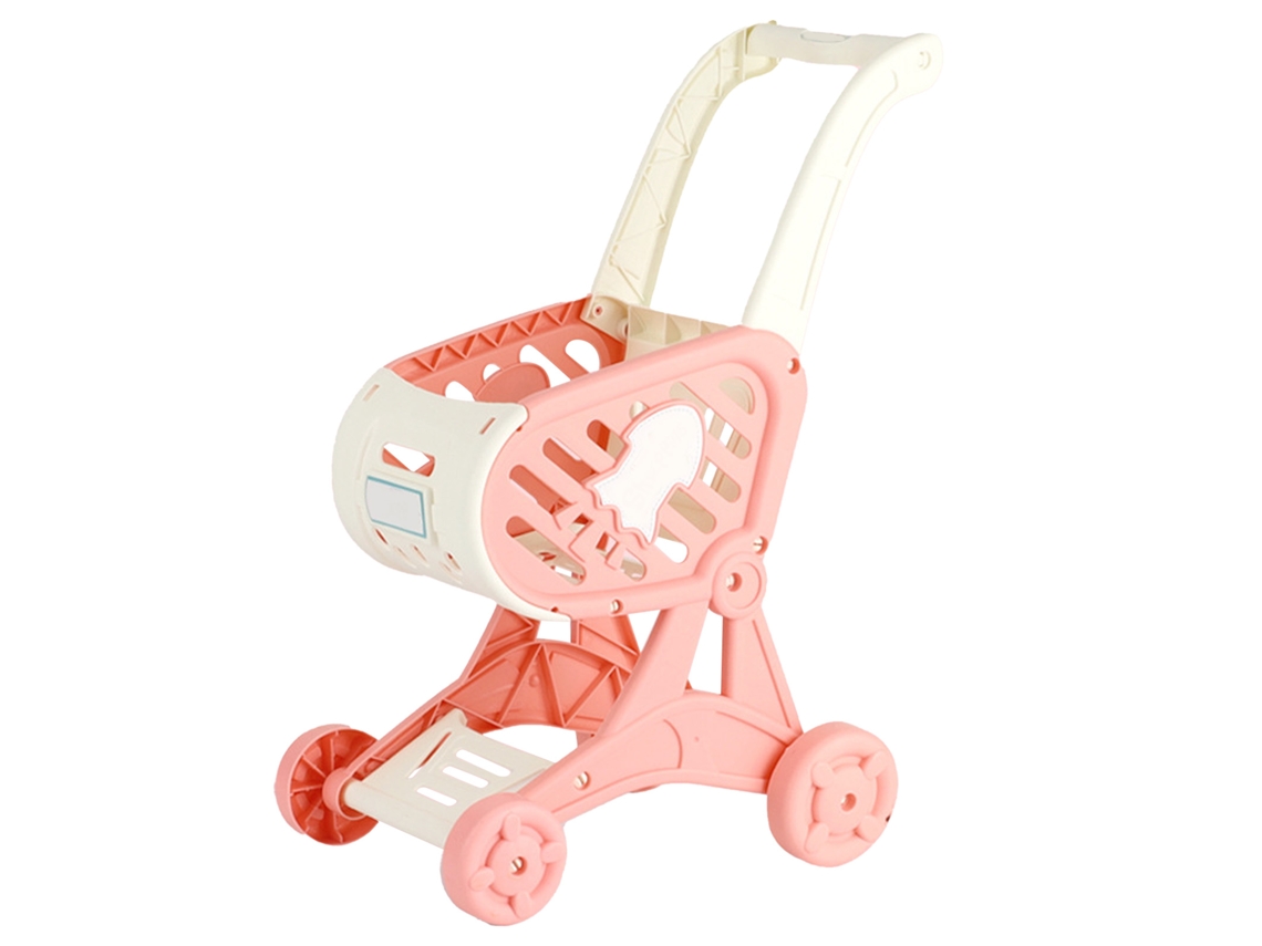 Primerox carrinho de Compras Infantil Simulação Brinquedo Supermercado Plástico Seguro Rosa para Crianças