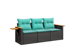 Garden Sofa Set, Garden Sofa Sets Vidaxl Preto Rattan / Vime (n/a)