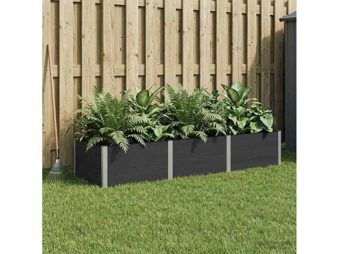 Vidaxl Canteiro De Jardim Elevado Preto 300 X 100 X 54 Cm