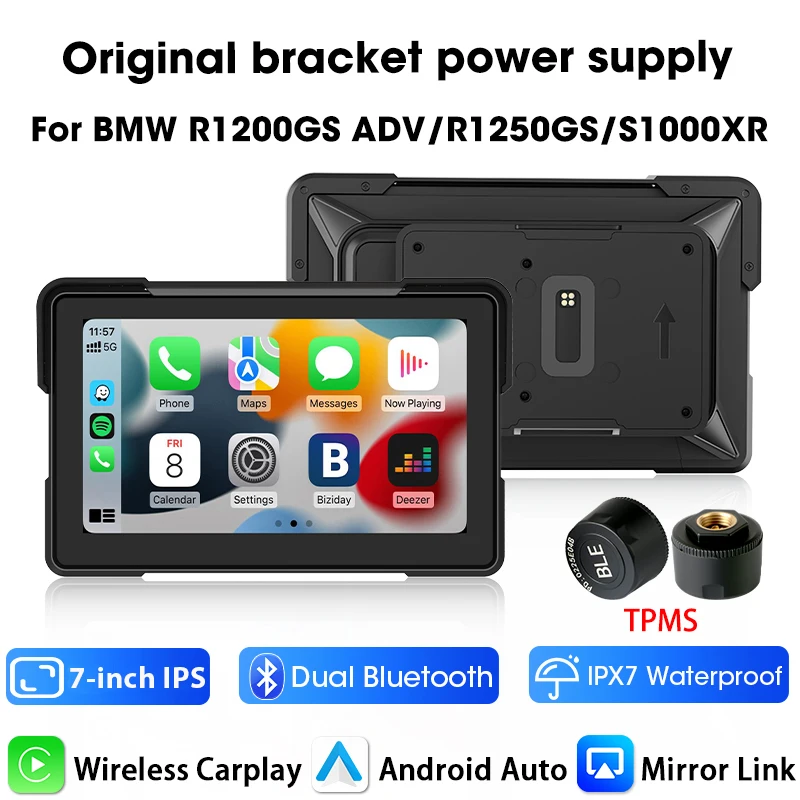Sistema De Navegação Para Motocicletas De 7 Polegadas (carplay-tpms), Compatível Com Bmw.