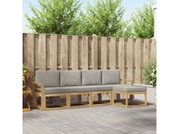 Vidaxl Conjunto De Sofás Para Exterior 5 Pcs Branco E Cinzento-claro