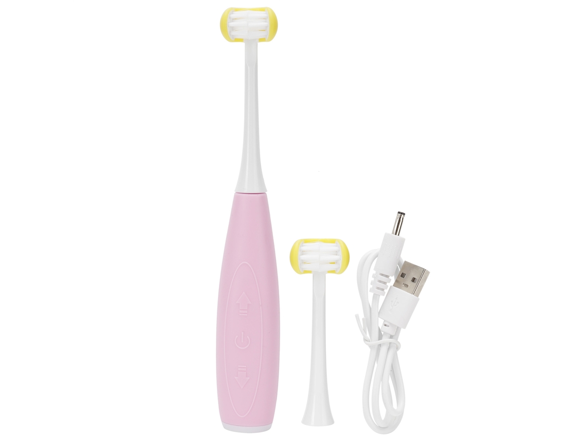Escova de Dentes Sônica Infantil Usb Rosa Amarelo S/MARCA