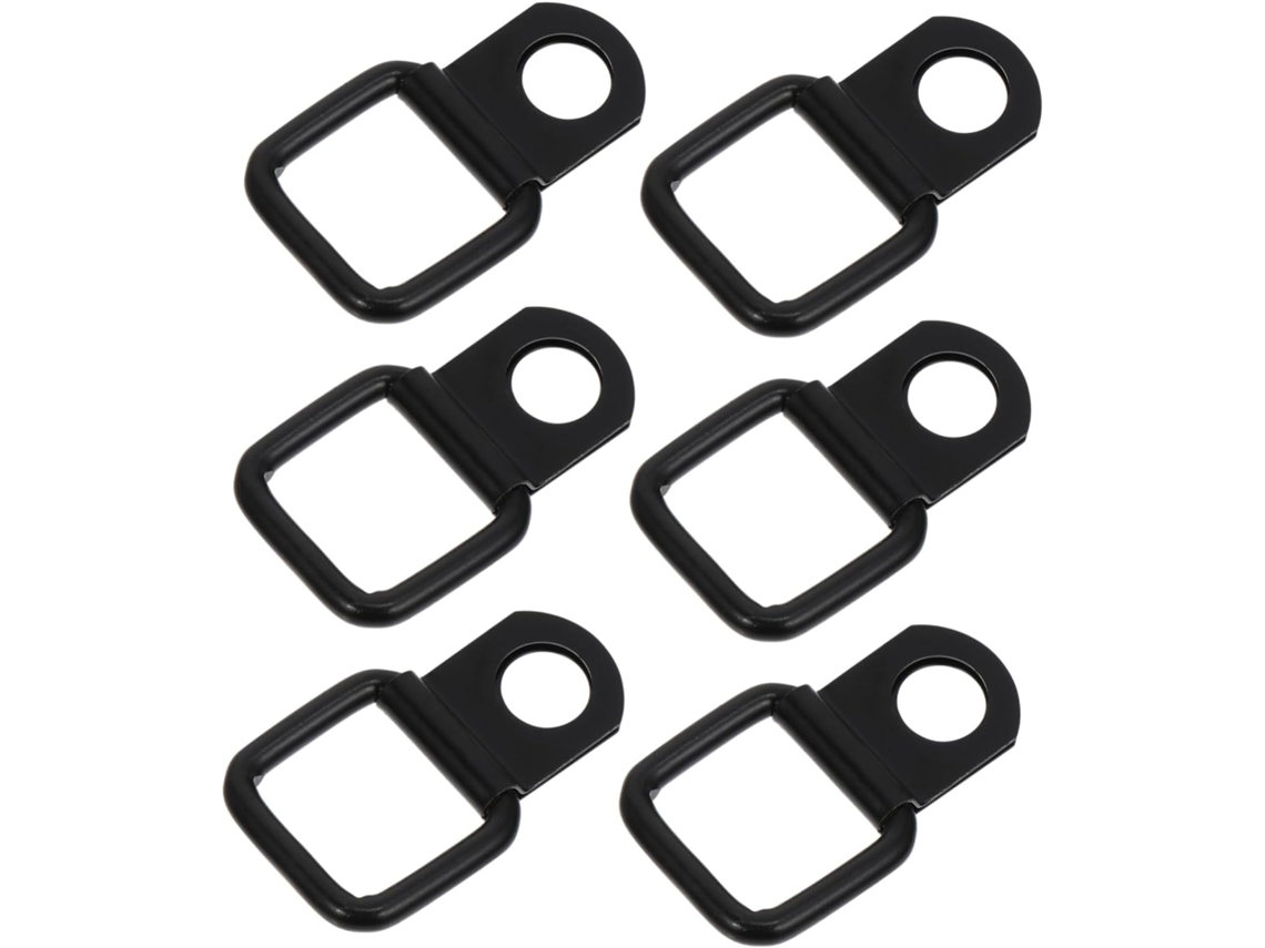 Conjunto de 6 ganchos para teto de carro, ganchos de ferro pretos para suporte de bolsas, fácil instalação.