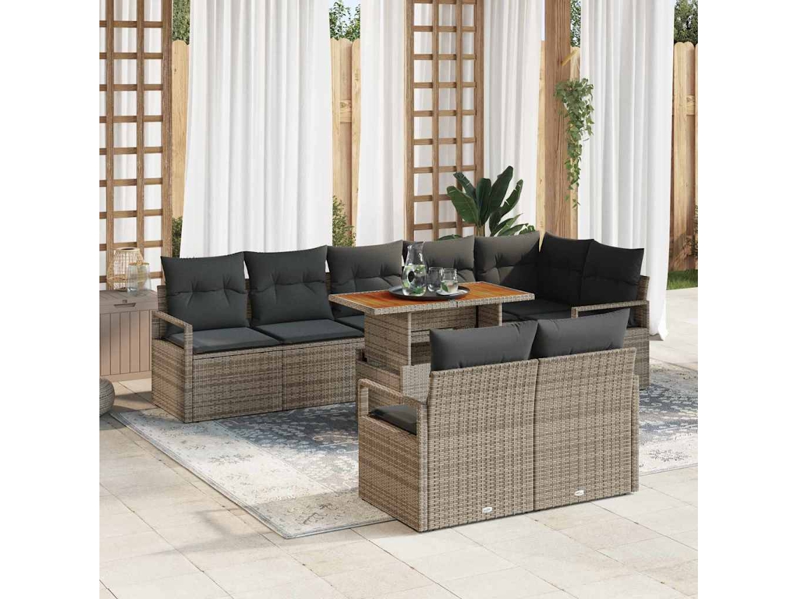 Vidaxl Conjunto De Sofá De Jardim 9 Unid. 8-número De Lugares
