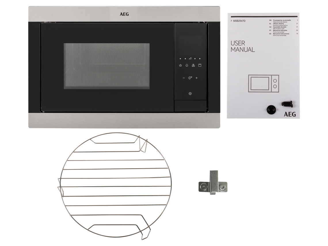 Microondas Encastre AEG MSB2547DM (23 L Com Grill Preto) Worten.pt