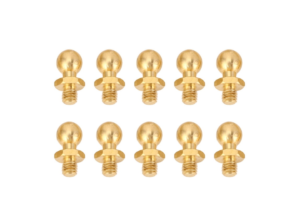 10 Parafusos De Cabeça Esférica M3 De Latão Para Carros Modelo 1/10 1/24 1/18 Rc