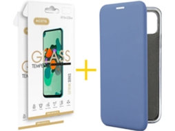 Kit Capa + Película Vidro 2X iPhone 11 Pro Max Skyhe PRM Flip Cover Azul