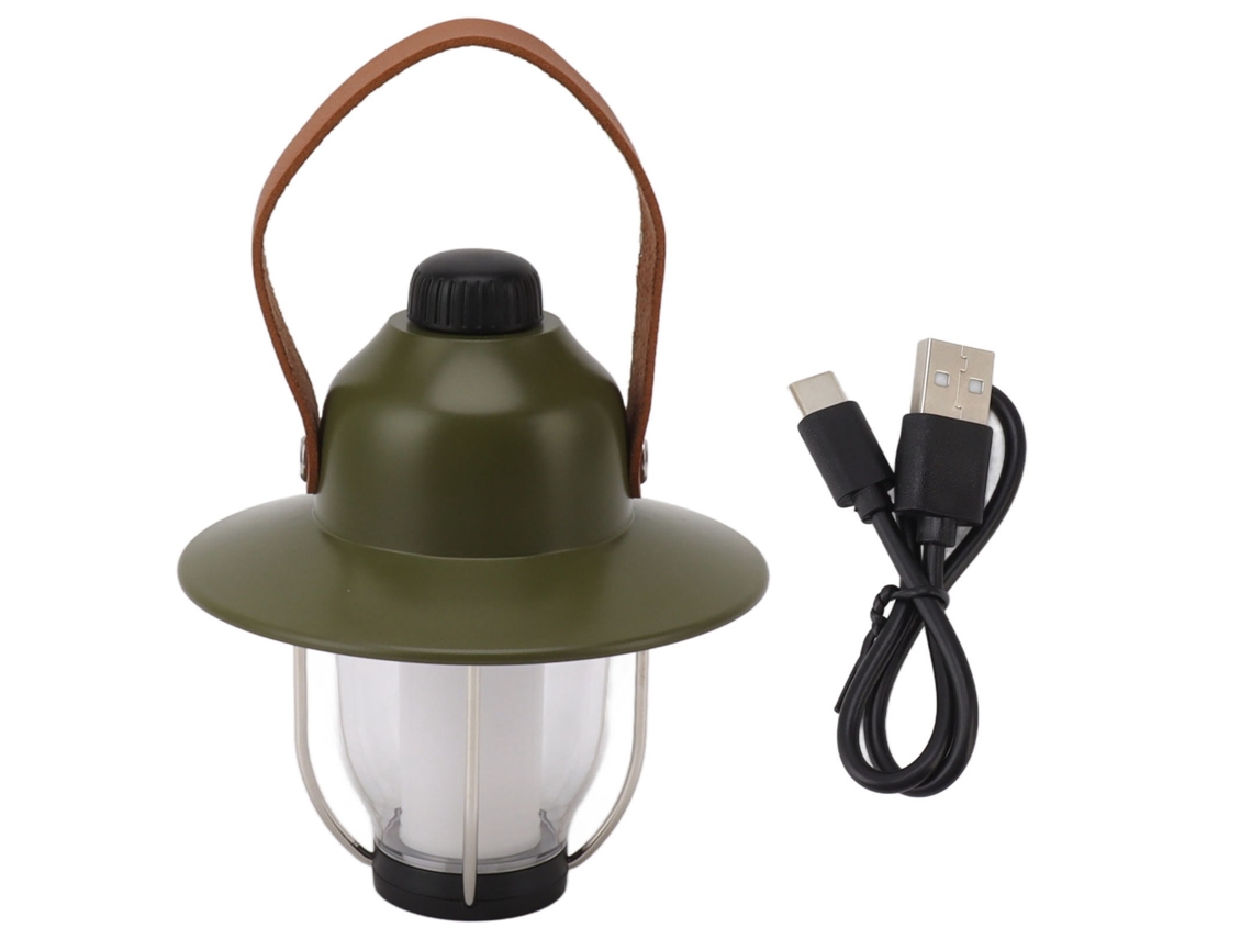 2026 lanterna de Camping com Design de Abacaxi, Carregamento Usb, Led de 3 Cores, Luz Portátil para Exterior Verde