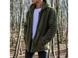 2026 abrigo Teddy Bear para Hombres Invierno Suave Peludo Oversized Abrigo Casual Con Capucha Manga Larga Caliente L Cor Verde